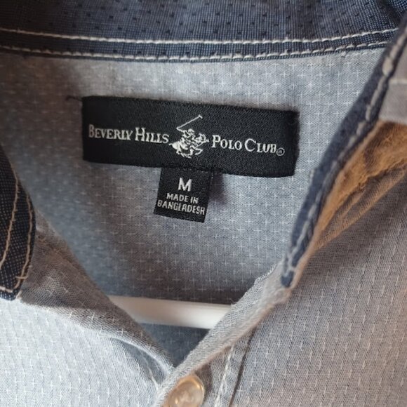 Men's Beverly Hills Polo Club Short Sleeved Button-Down Shirt - Picture 2 of 6